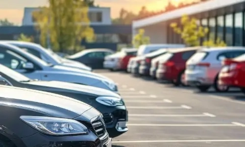 Blog Thumbnail Wide cars parked in a parking lot at an auto dealership