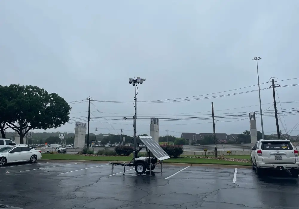 Solar Surveillance Trailer in Parking Spot