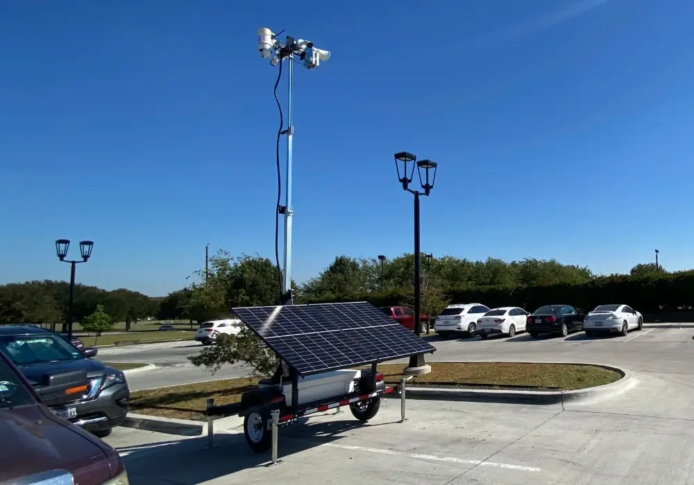 Solar Trailer for Security in Parking Lot