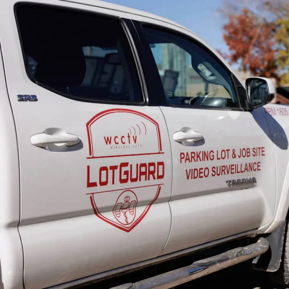 Side of a LotGuard Installation Vehicle