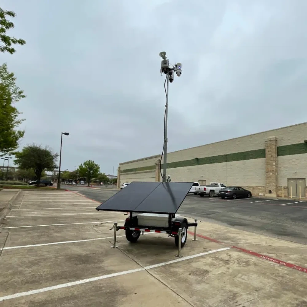 LotGuard Solar Surveillance Trailer at Office Property