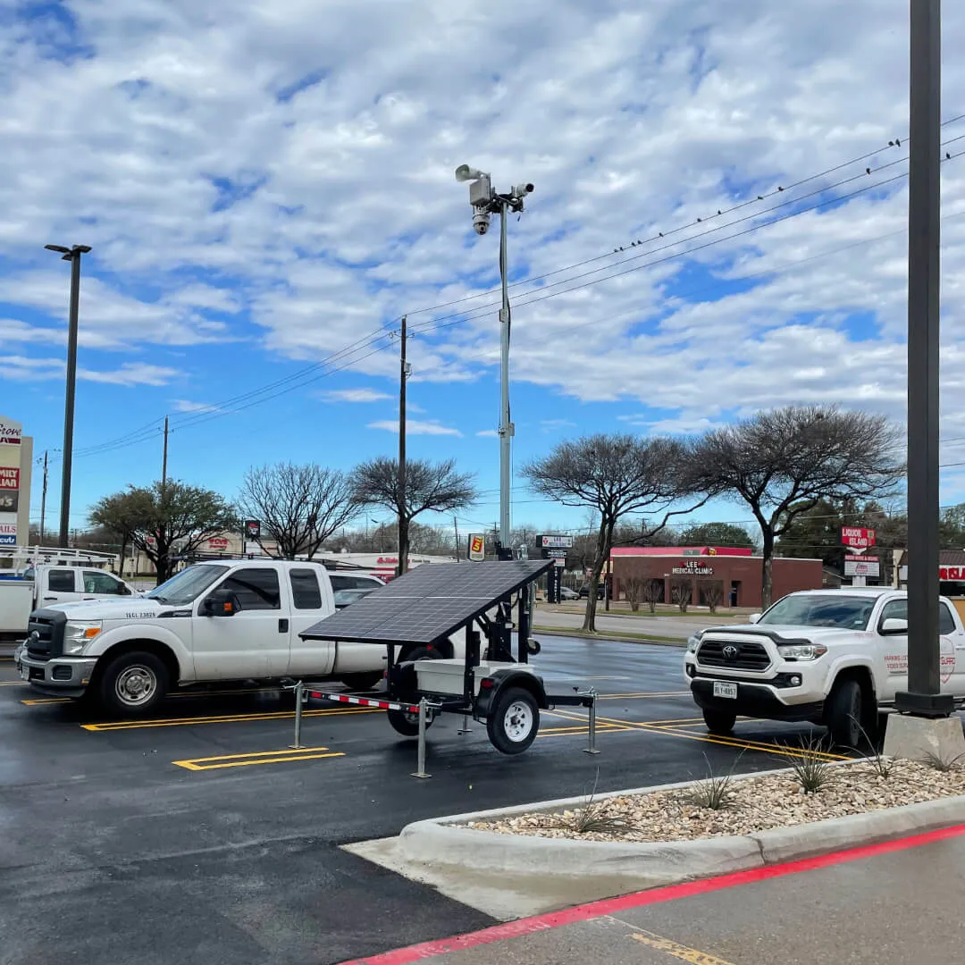 Mobile Solar Surveillance Unit at Parking Lot