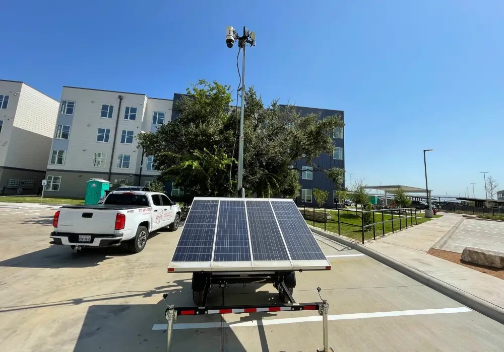 Solar Surveillance Trailer at Residential Property